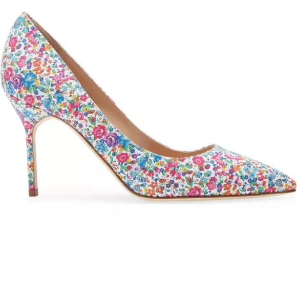 Manolo Blahnik Floral Heels sz 39.5 - Picture 2 of 5